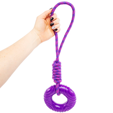 Игрушка для собак Derby Dog Tug Toy в виде пончика и веревки, Фиолетовый