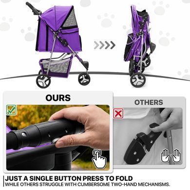 Коляска для котів і собак Bestopet (Люпосанчик) BS-RL-16 Purple