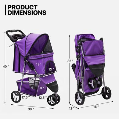 Коляска для котів і собак Bestopet (Люпосанчик) BS-RL-16 Purple