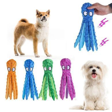 М'яка іграшка для собак Octopus Shaped Crinkle Dog Plush Toy, Блакитний
