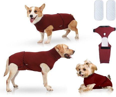 Гигиенические трусы/комбинезон для собак WanTalk Full Body Dog Diaper, Wine Red, 65-72 см, 88-105 см, 3XL