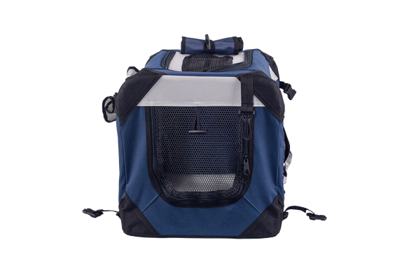 Мягкая клетка для собак SENFUL Pet Soft Crate с флисовым ковриком и чехлом, сине-серая, 50х35х35 см