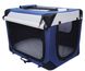 Мягкая клетка для собак SENFUL Pet Soft Crate с флисовым ковриком и чехлом, сине-серая, 50х35х35 см