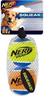 Теннисные мячики Nerf Dog Squeaker для собак с интерактивной пищалкой, 2 шт., Small/Medium, 2 шт.