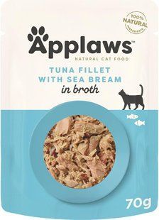 Вологий корм для котів Applaws Tuna Fillet with Sea Bream in Broth (тунець з дорадо в бульйоні), 70 г