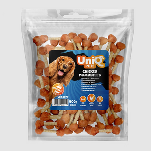 Лакомство для собак UniQ PETS Гантели из курицы 500 г, 500 г