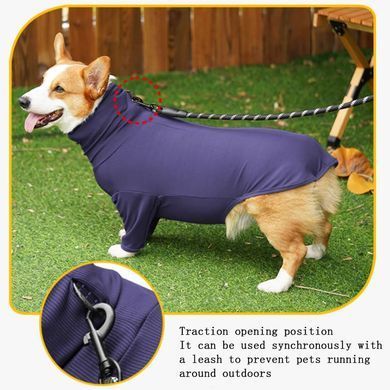 Піжама/попона для собак Derby Breathable Pet Recovery Suite, Blue, 65-72 см, 88-105 см, 3XL