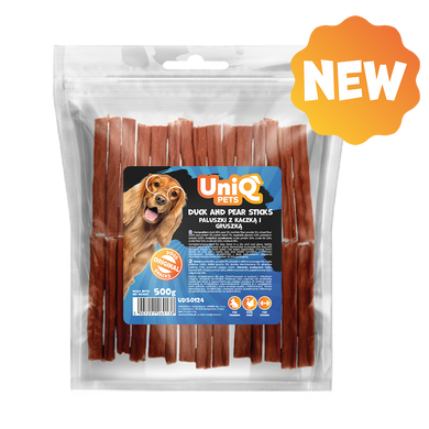 Лакомства для собак UniQ PETS Стики из утки и груши, 500 г