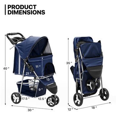 Коляска для котів і собак Bestopet (Люпосанчик) BS-RL-16 Dark Blue