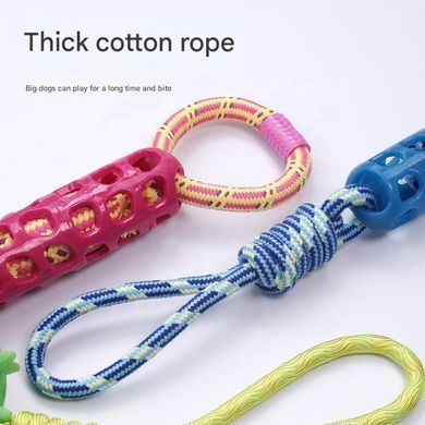 Іграшка для жування Derby Double Ring TPR + Rope Dog Toy
