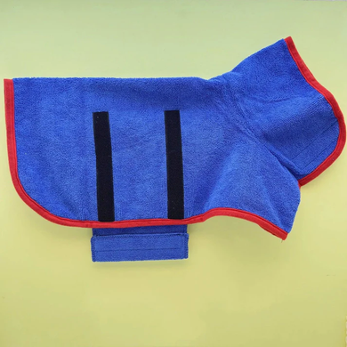 Полотенце/халат для собак Derby из микрофибры на липучках, Blue, XS