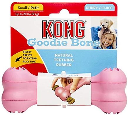 Жевательная кость для щенков KONG Puppy Goodie Bone, Розовый, Small