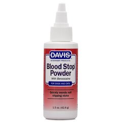 Кровоостанавливающий порошок с бензокаином Davis Blood Stop Powder для собак и котов, 43 г, Порошок