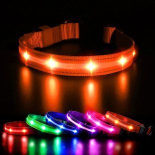 LED ошейник MASBRILL для собак, Оранжевый, Large