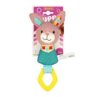 Игрушка для мелких собак Barksi Puppy Special Кролик с Пищалкой и Резиновым Кольцом 18 см, Small