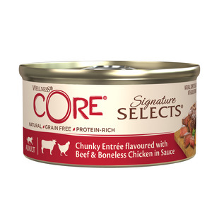 Консервы для кошек Wellness CORE Signature Selects Говядина и курица без костей в соусе, 79 г