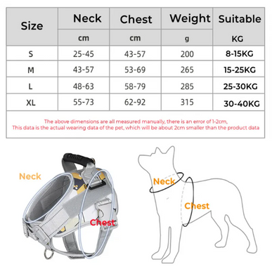 Нагрудная шлея для собак Reflective safety chest harness for pet dogs, Голубой, Small