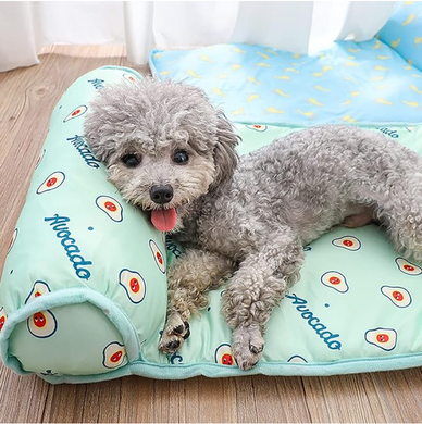 Охлаждающая подстилка с подушкой Derby Ice Silk Summer Pet Cooling Mat Avocado для домашних животных, 60х80 см