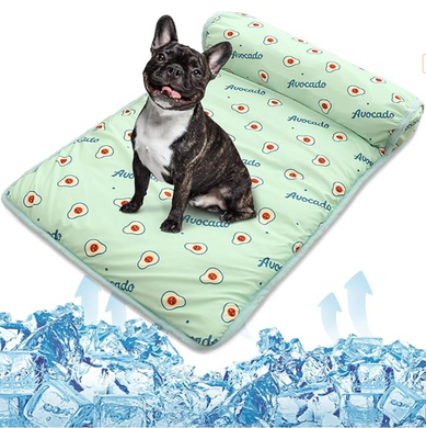 Охлаждающая подстилка с подушкой Derby Ice Silk Summer Pet Cooling Mat Avocado для домашних животных, 60х80 см