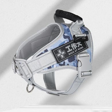 Нагрудная шлея для собак Reflective safety chest harness for pet dogs, Голубой, Medium