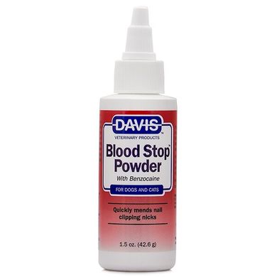 Кровоспинний порошок з бензокаїном Davis Blood Stop Powder для собак і котів, 43 г, Порошок