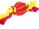 Іграшка для собак Derby Rubber Dog Chew Toy with Rope, Червоний, Small