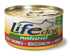 Консерва для собак LifeDog Кусочки говядины с овощами (beef chunks), 90 г, 90 г