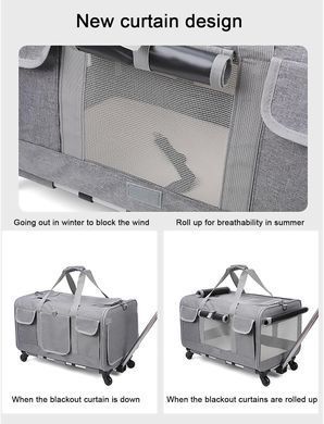 Сумка для перенесення Bestopet (Люпосанчик) Folding Pet Trolley Bag для котів і собак, Сірий, 60х39х44 см