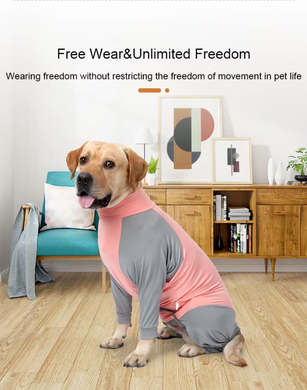 Піжама/попона для собак MOFESIPI Recovery Suit Pink&Grey, 46 см, 68 см, S