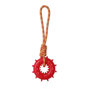 Игрушка-канат для собак Derby TPR Ring + Rope Dog Toy, Красный