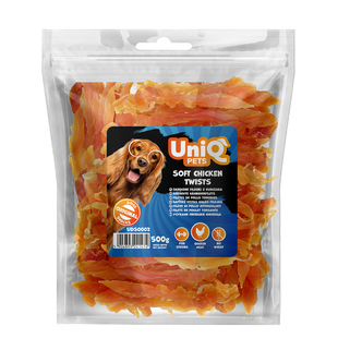 Лакомство для собак UniQ PETS Мягкие куриные полоски 500 г, 500 г