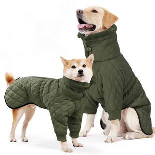 Теплая зимняя куртка для собак Wan Talk Winter Warm High Collar Dog Green Clothes с высоким воротником, 65 см, 80-93 см, 68 см, 3XL