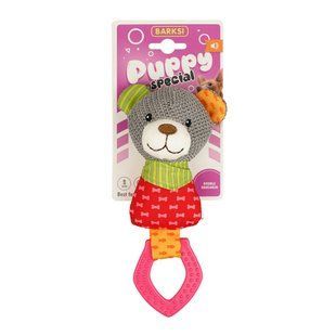 Игрушка для мелких собак Barksi Puppy Special Медведь с Пищалкой и Резиновым Кольцом 18 см, Small