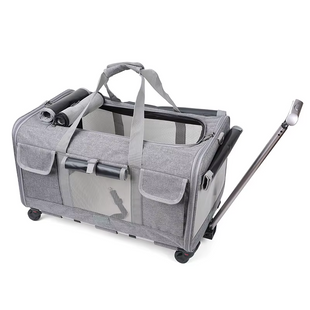 Сумка для переноски Bestopet (Люпосанчик) Folding Pet Trolley Bag для кошек и собак, Сірий, 60х39х44 см