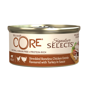 Консервы для кошек Wellness CORE Signature Selects Измельченная курица без костей с индейкой в соусе, 79 г