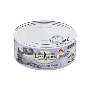 LandFleisch паштет для котів з яловичини, індички і креветок, 100 г