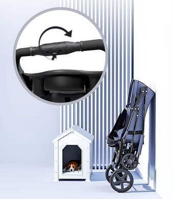 Высококачественная четырехколесная легкая складная коляска для домашних животных Bello SP02G Grey