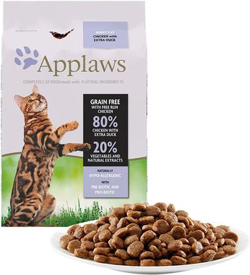 Applaws Chicken with Duck беззерновой корм для кошек + пробиотик, 2 кг, Упаковка виробника