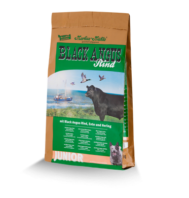 Сухий суперпреміум корм для цуценят і молодих собак Markus-Muhle Black Angus Junior з яловичиною, 5 кг, Упаковка виробника, Сухий корм, Заводська