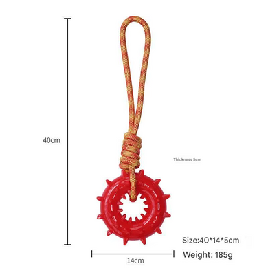 Игрушка-канат для собак Derby TPR Ring + Rope Dog Toy, Красный