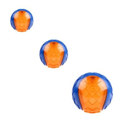 Іграшка для Собак Gigwi Ball М'яч з пищалкою, помаранчево-синій, Small