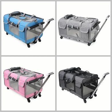 Сумка для перенесення Bestopet (Люпосанчик) Folding Pet Trolley Bag для котів і собак, Сірий, 60х39х44 см