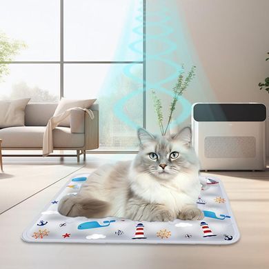 Охлаждающий коврик для собак и кошек Ice Summer Gray, 60х90 см