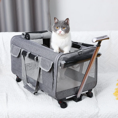 Сумка для перенесення Bestopet (Люпосанчик) Folding Pet Trolley Bag для котів і собак, Сірий, 60х39х44 см
