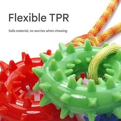 Игрушка-канат для собак Derby TPR Ring + Rope Dog Toy, Красный