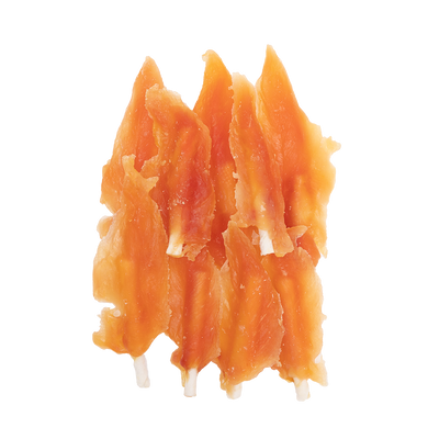 Лакомство для собак UniQ PETS Мягкая куриная грудка на сыромятных палочках, курица, 250 г