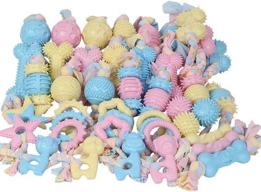 Жувальна іграшка для собак Derby Round ring with cotton rope, Рожевий