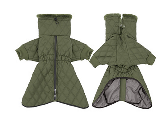 Теплая зимняя куртка для собак Wan Talk Winter Warm High Collar Dog Green Clothes с высоким воротником, 65 см, 80-93 см, 68 см, 3XL