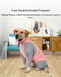 Піжама/попона для собак MOFESIPI Recovery Suit Pink&Grey, 46 см, 68 см, S