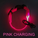 Нейлоновый светодиодный ошейник для собак Derby, перезаряжаемый через USB, Розовый, X-Small